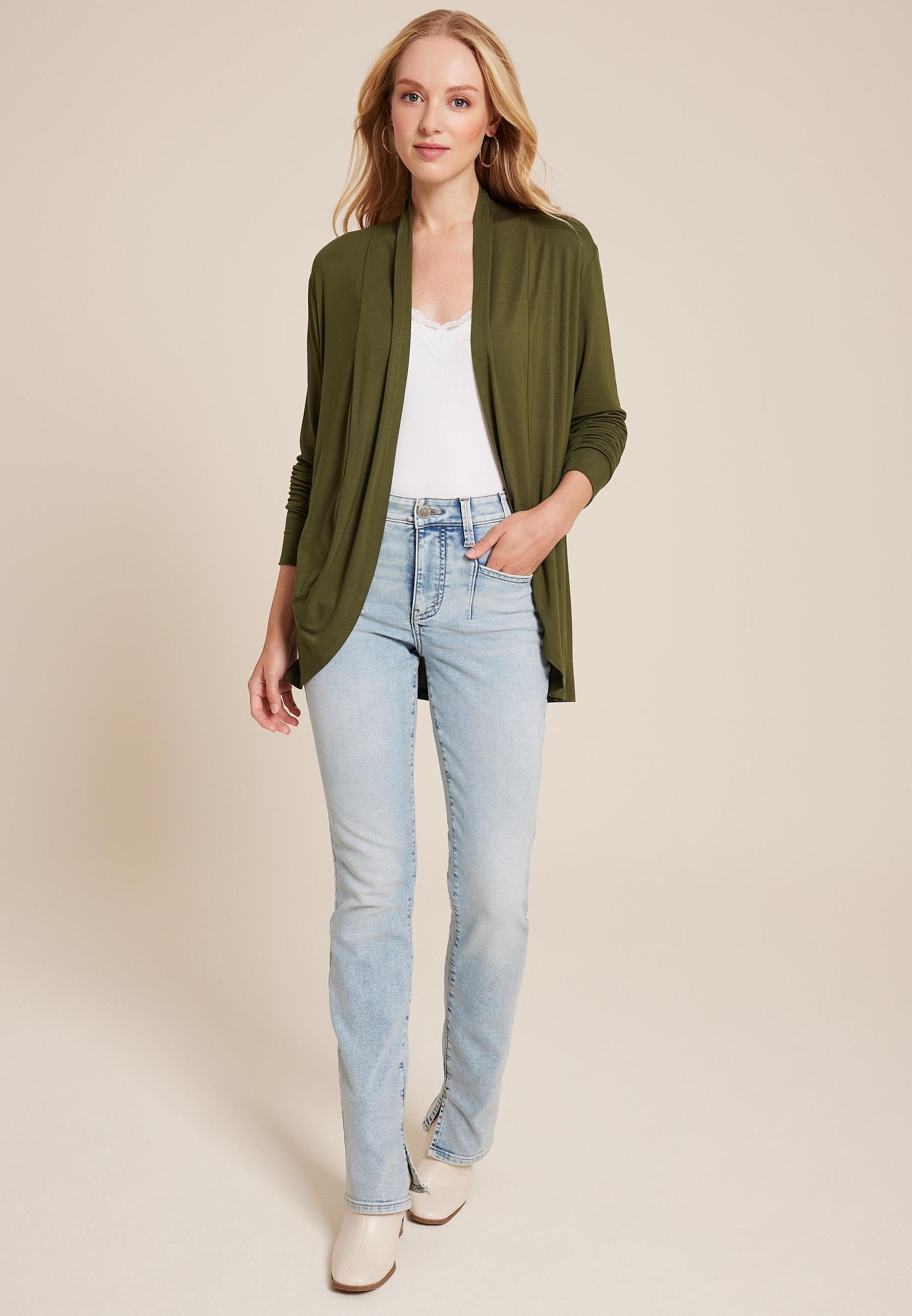 Maurices Womens Cressa Long Sleeve Cardigan Green Size Small Product Image
