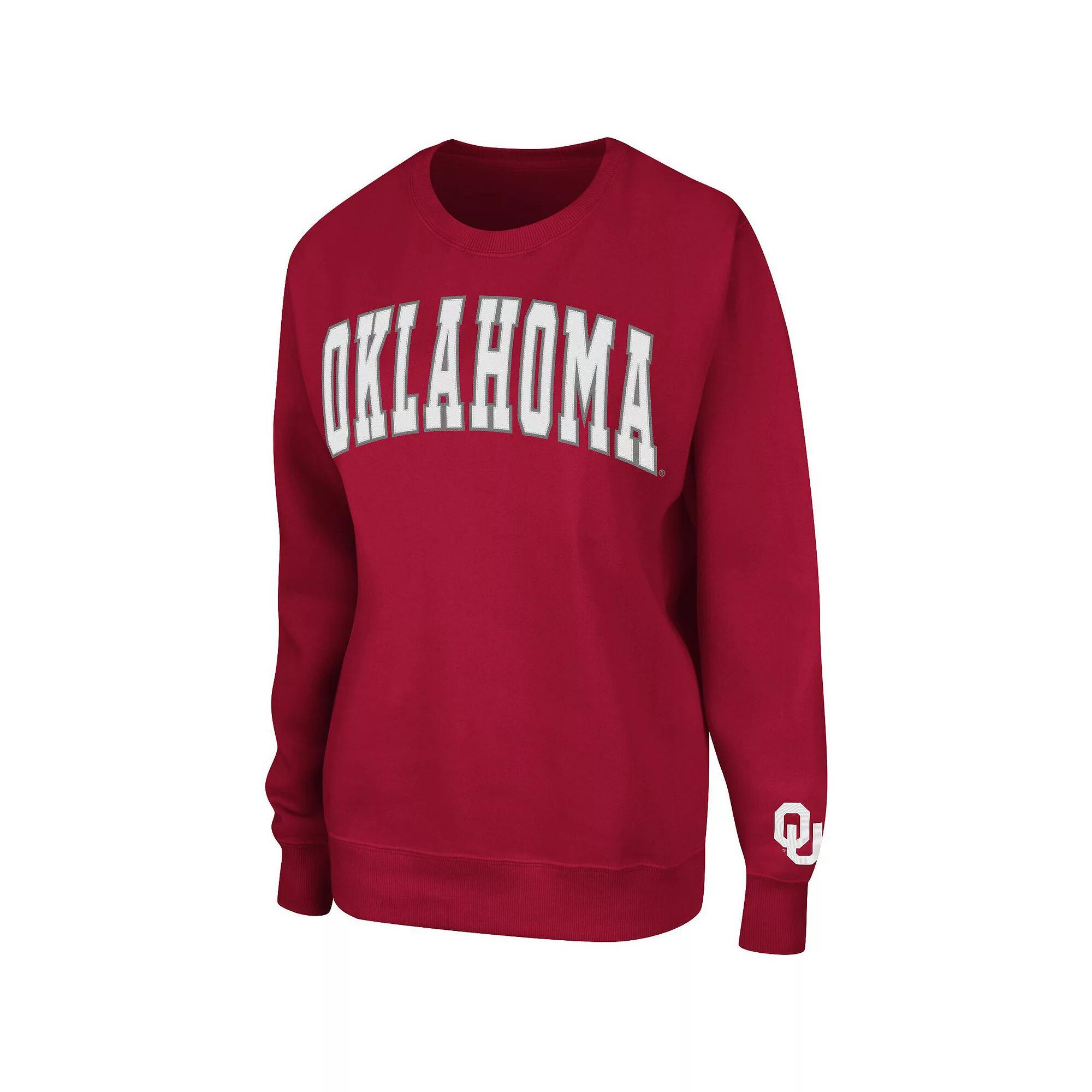 Women's Colosseum Crimson Oklahoma Sooners Campanile Pullover Sweatshirt, Size: 2XL, Red Product Image
