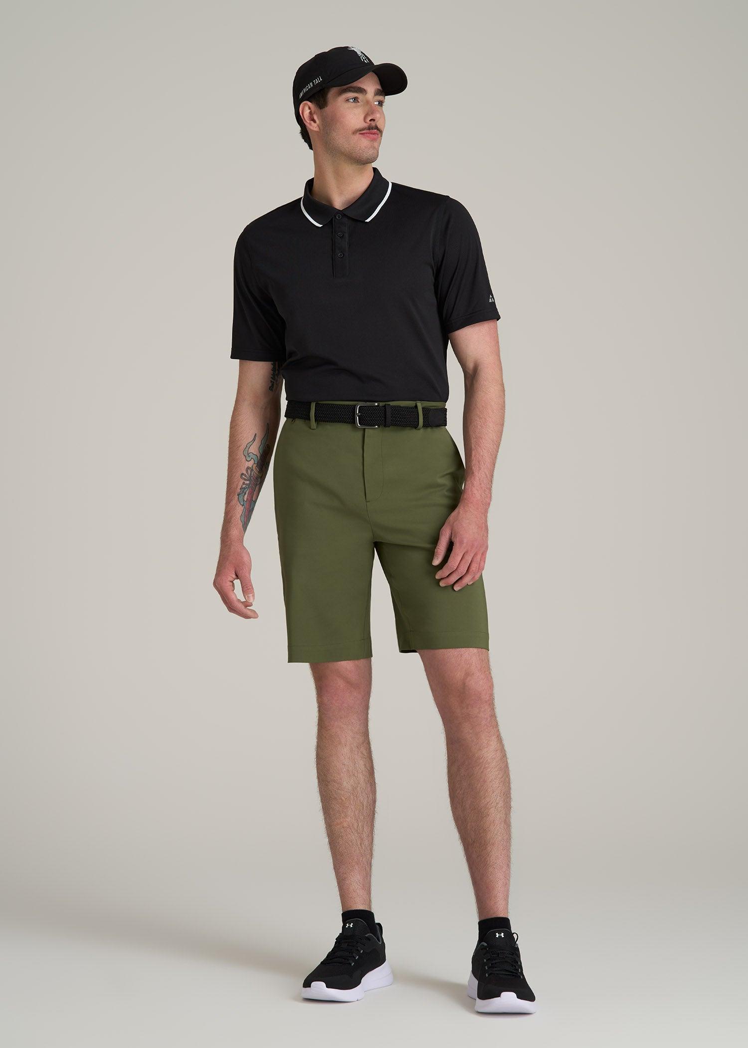 Tech Chino Shorts for Tall Men in Bright Olive Product Image