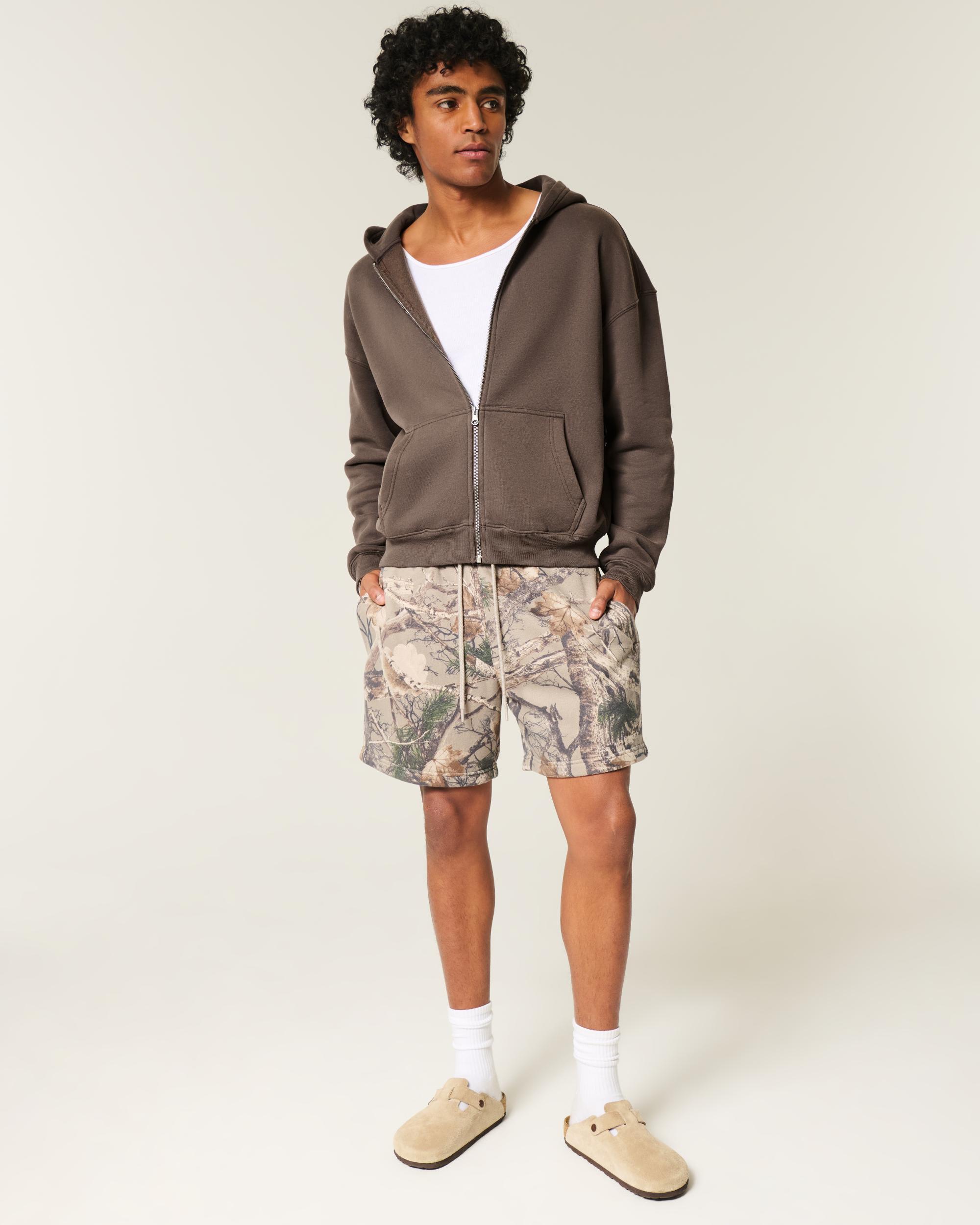 Boxy Flame Graphic Zip-Up Hoodie Product Image