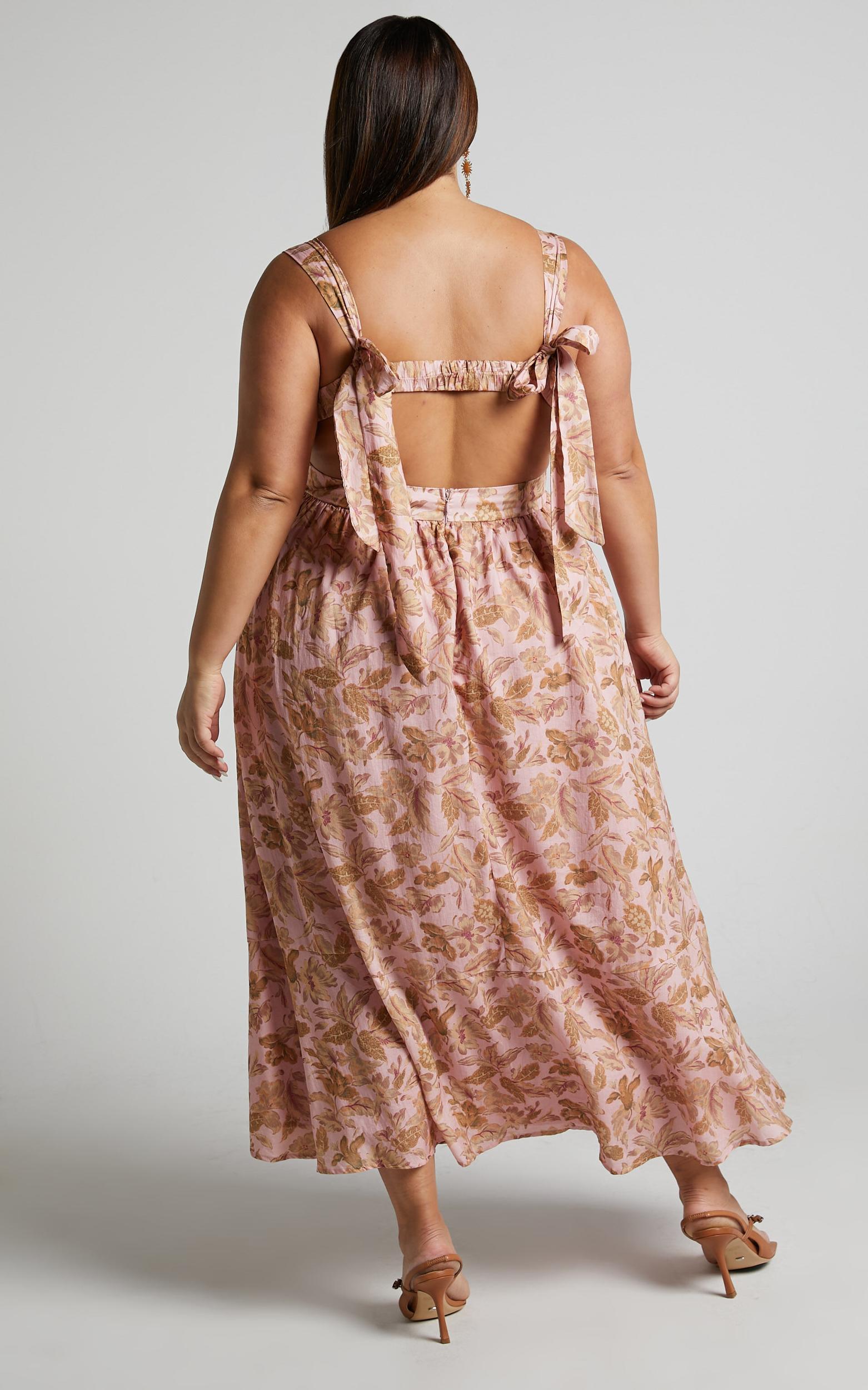 Amalie The Label - Kai Double Tie Back Midi Dress in Vahala Print Product Image