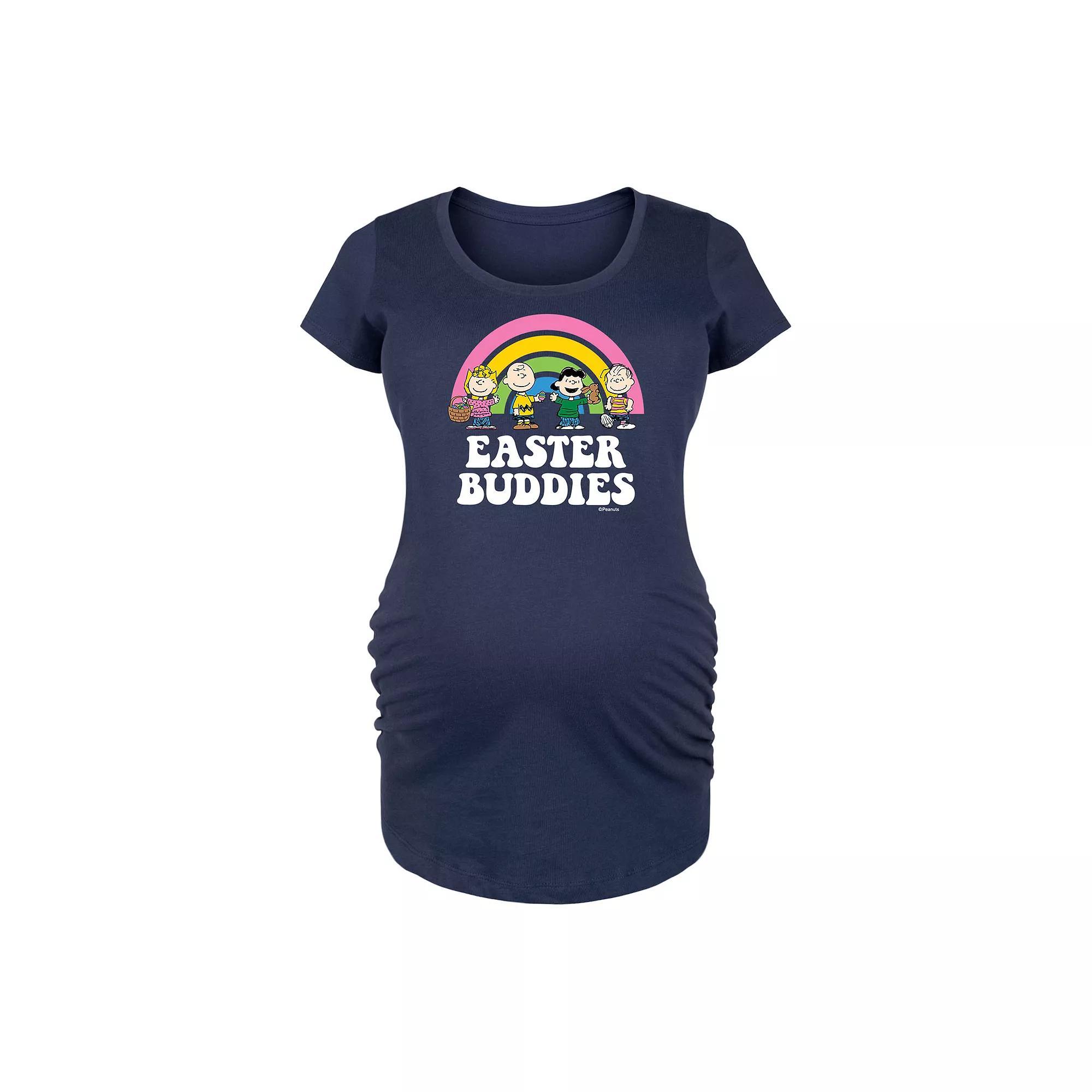 Maternity Peanuts Easter Buddies Graphic Tee, Women's, Size: XXL-MAT, Blue Product Image