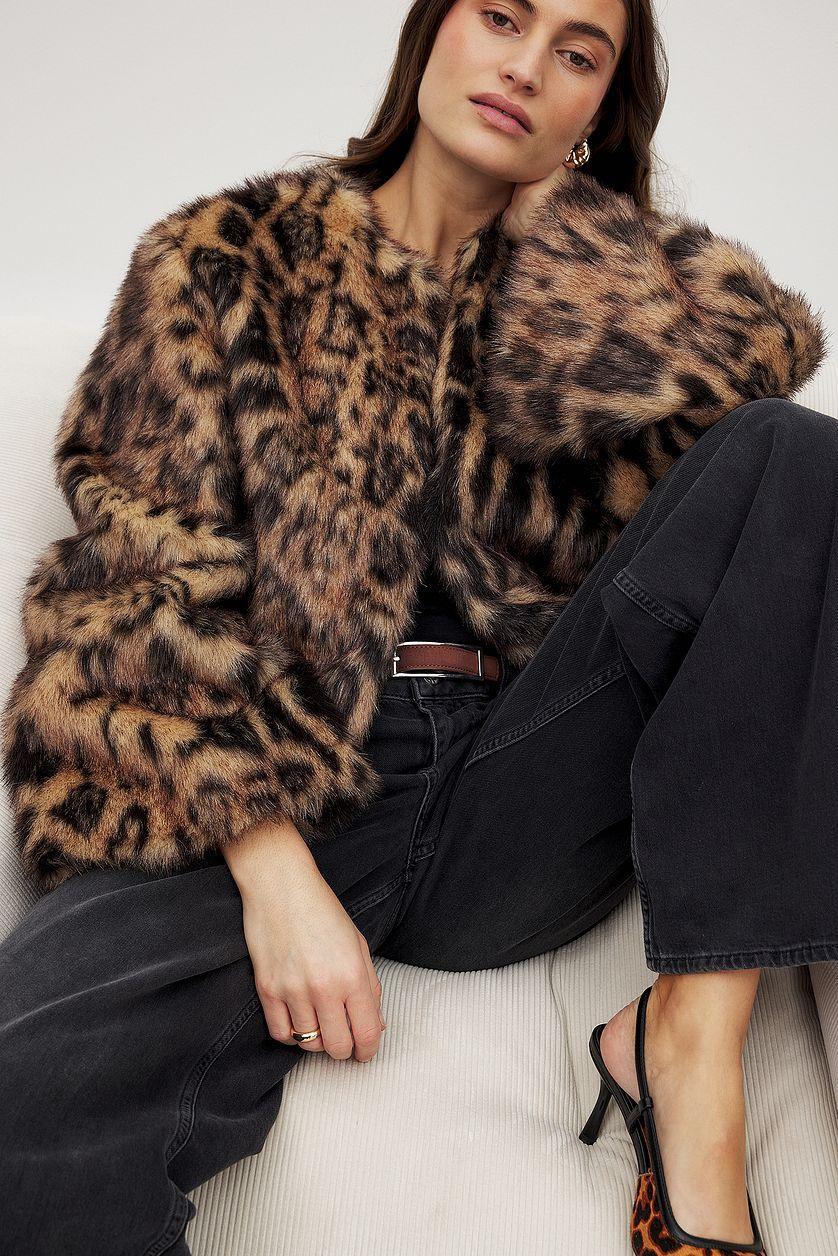 Faux Fur Leopard Jacket Product Image
