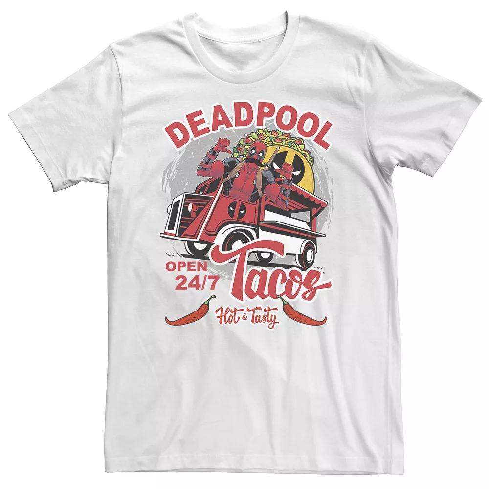 Big & Tall Marvel Deadpool Tacos Hot & Tasty Tee, Men's, Size: 3XL Tall, White Product Image