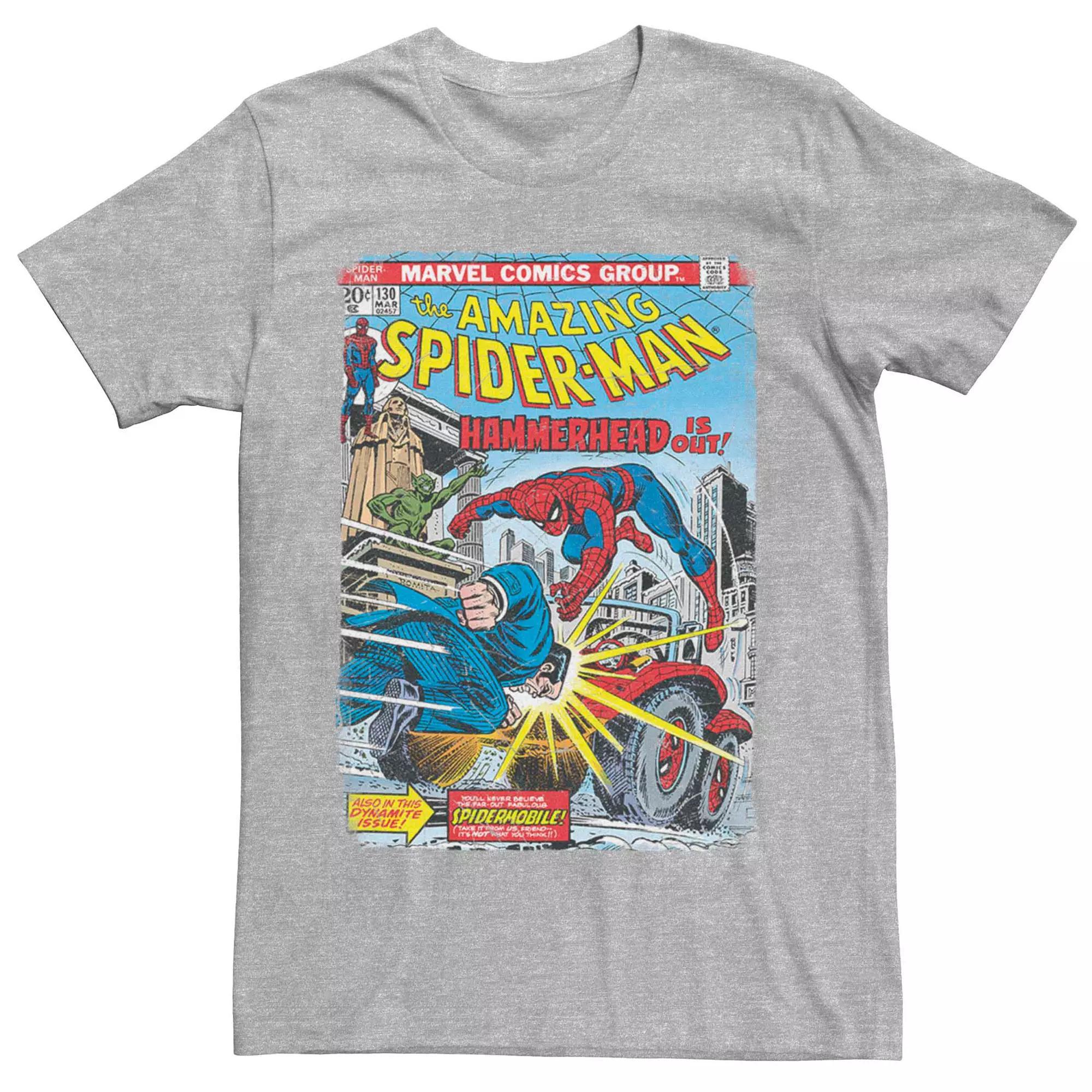 Men's Marvel Spider-Man Hammerhead Comic Book Cover Tee, Size: XL, Athletic Grey Product Image