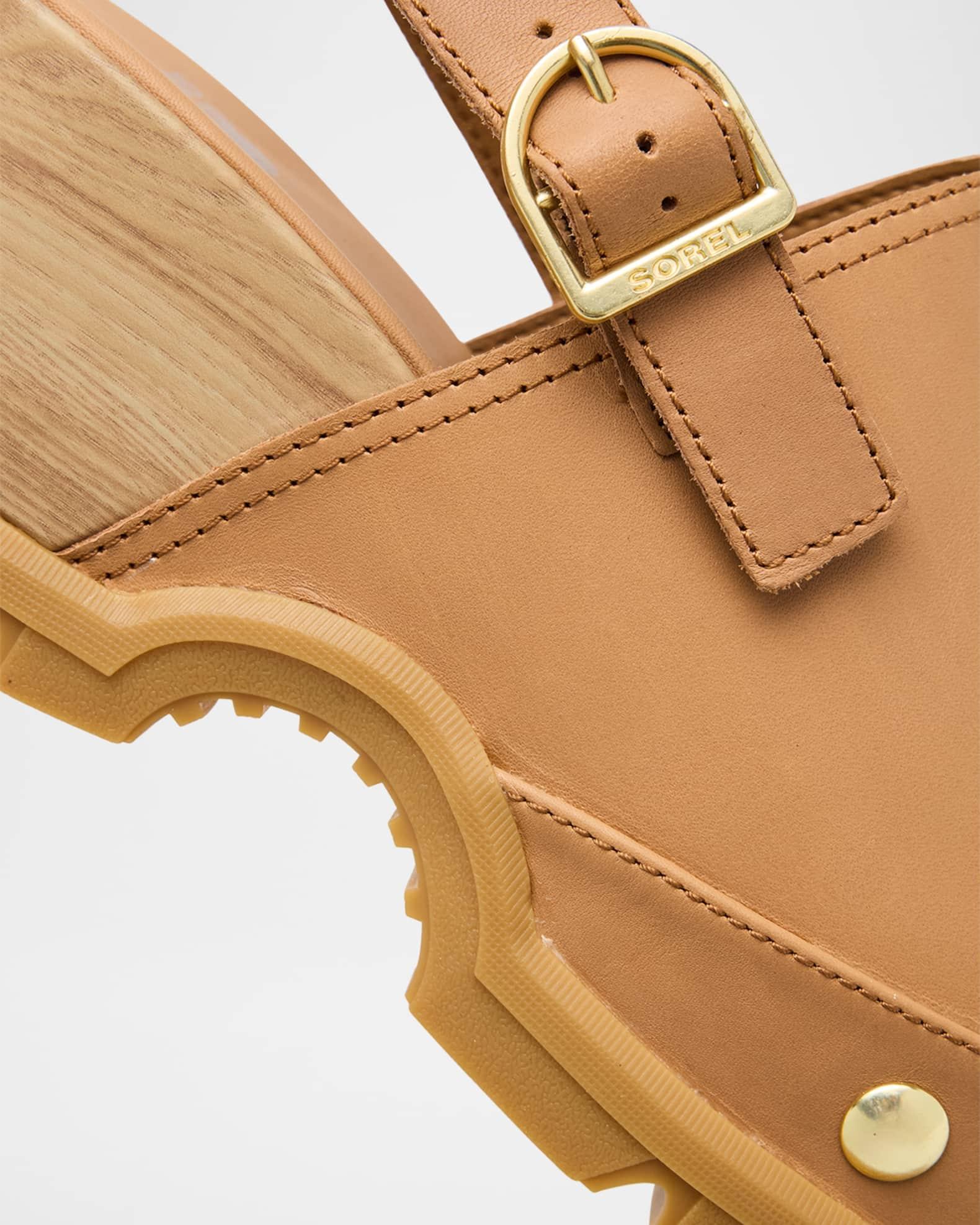 Roman Leather Slingback Platform Clogs Product Image