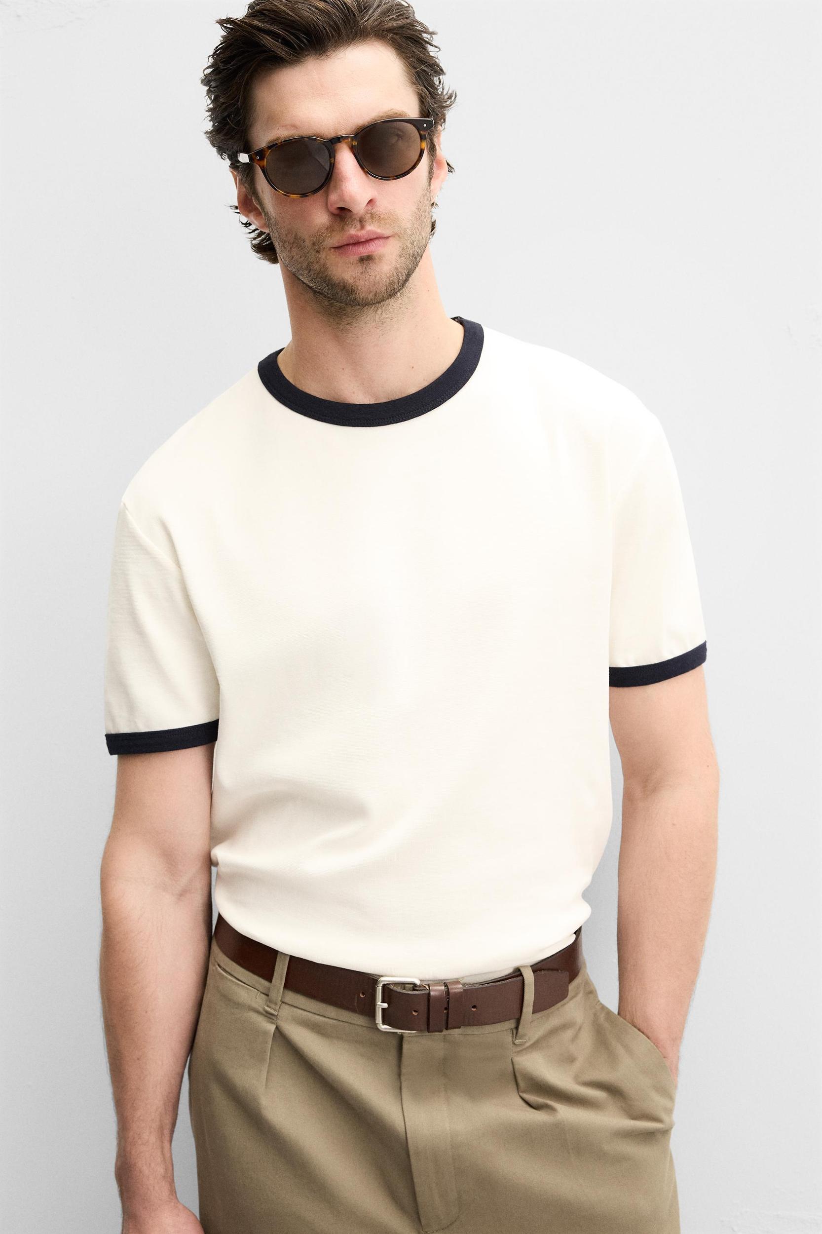 BASIC RIBBED CONTRAST T-SHIRT Product Image