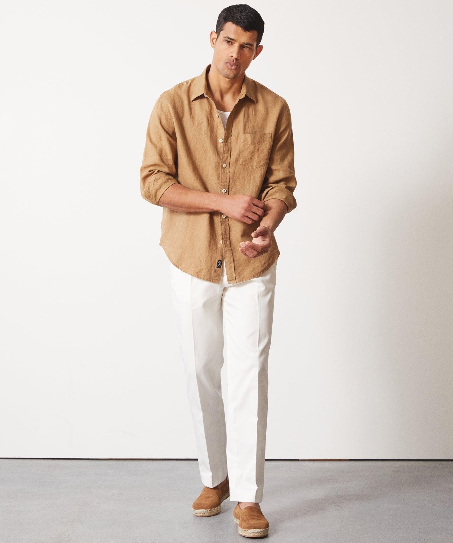Sea Soft Irish Linen Point Collar Shirt Product Image
