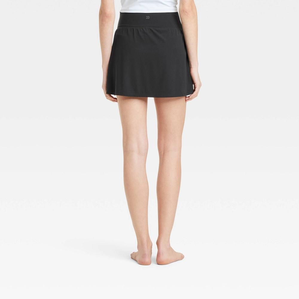 Women's Everyday Soft Mid-Rise Skort 14.5" - All In Motion™ Black XL: Moisture Wicking, Quick Dry, Fit Product Image
