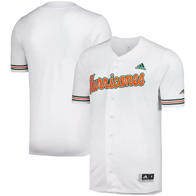 Men's adidas White Miami Hurricanes Replica Baseball Jersey, Size: XL Product Image
