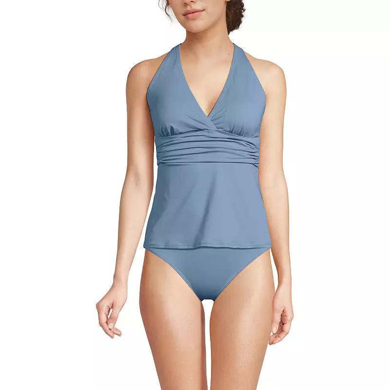 Women's Lands' End V-Neck Plunge X-Back Tankini Top, Size: XL, White Ditsy Floral Product Image