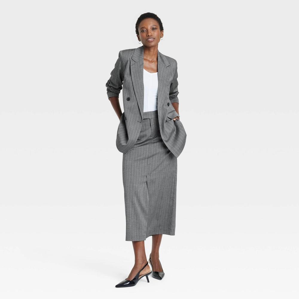 Womens Double Breasted Blazer - A New Day Pinstripe M Product Image