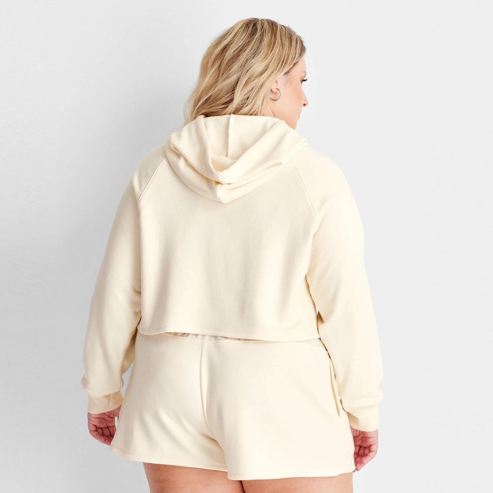 Women's Hooded Sweatshirt - Future Collective 1X: Midweight French Terry, Raglan Long Sleeve, Drawstring Hood Product Image