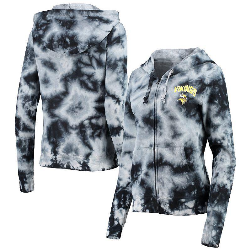 Womens New Era Minnesota Vikings Tie-Dye Fleece Full-Zip Hoodie Product Image