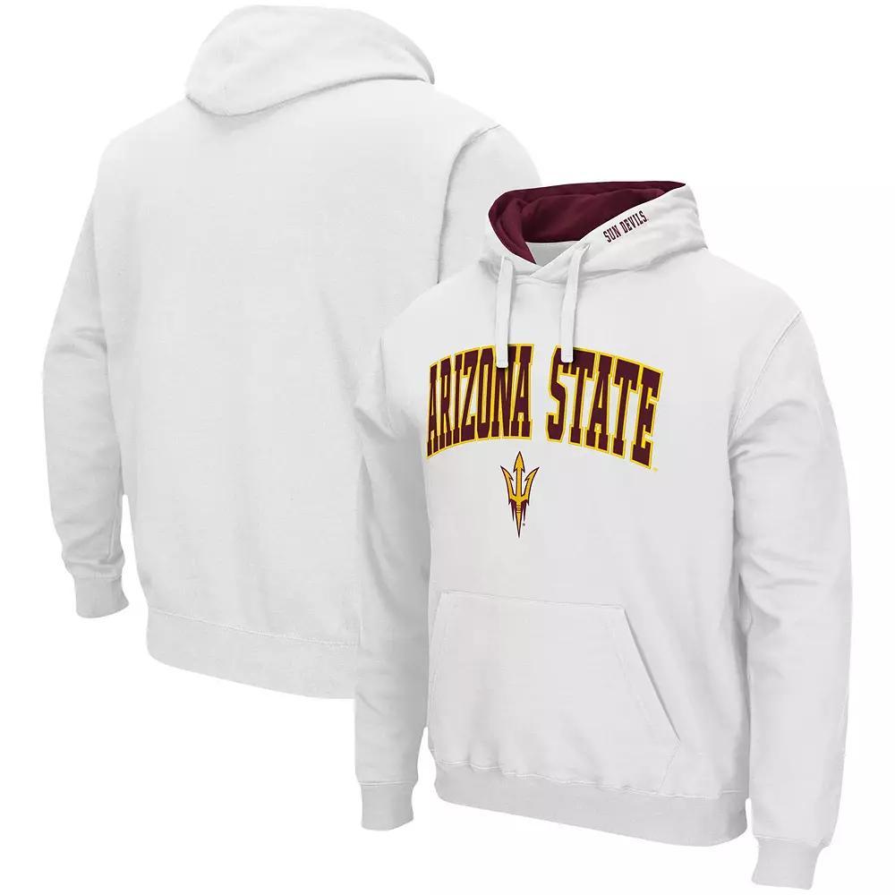 Men's Colosseum White Arizona State Sun Devils Arch & Logo 3.0 Pullover Hoodie, Size: 2XL Product Image