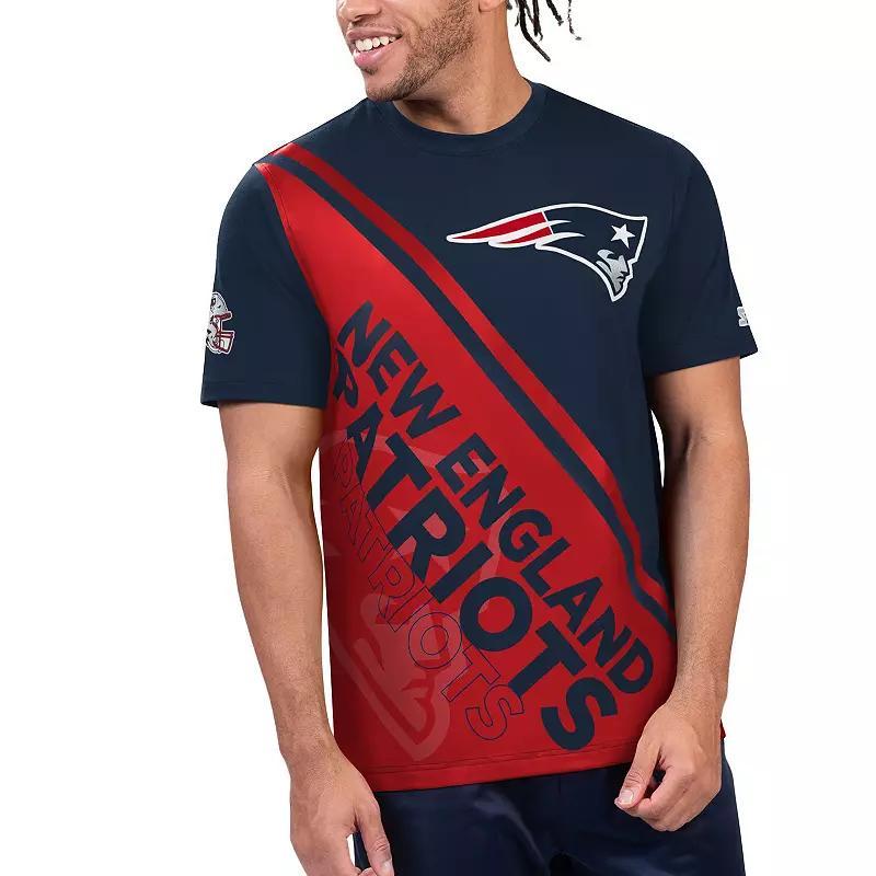 Men's Starter Navy/Red New England Patriots Finish Line Extreme Graphic T-Shirt, Size: 2XL, Blue Product Image