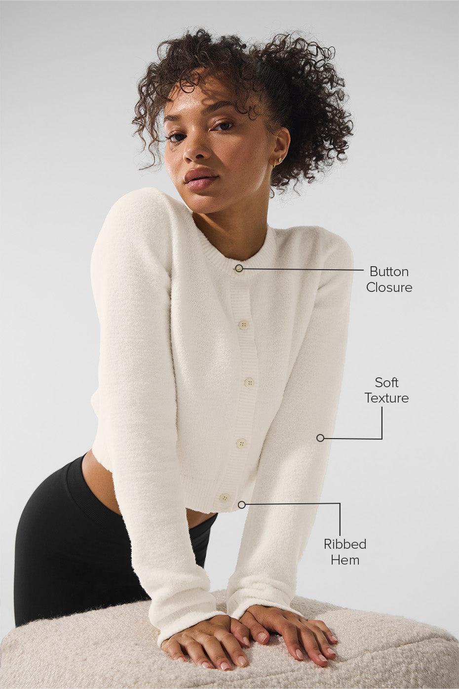 Snuggle Up Sweater Cropped Cardigan - Ivory Female Product Image