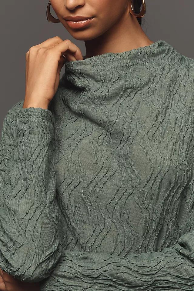 By Anthropologie Textured Funnel-Neck Top Product Image