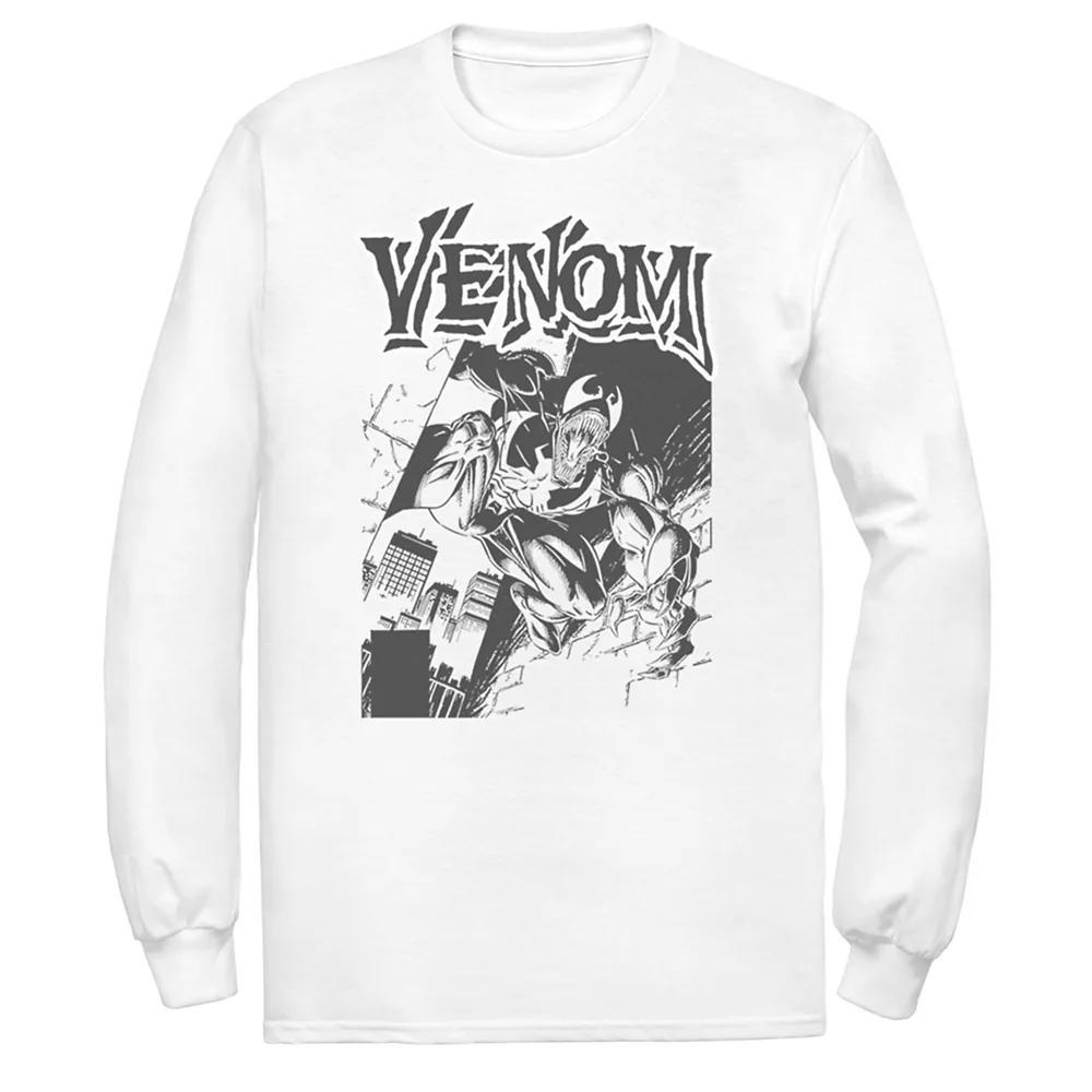 Men's Marvel Venom Street Cover Comic Illustration Graphic Tee, Size: Large, White Product Image