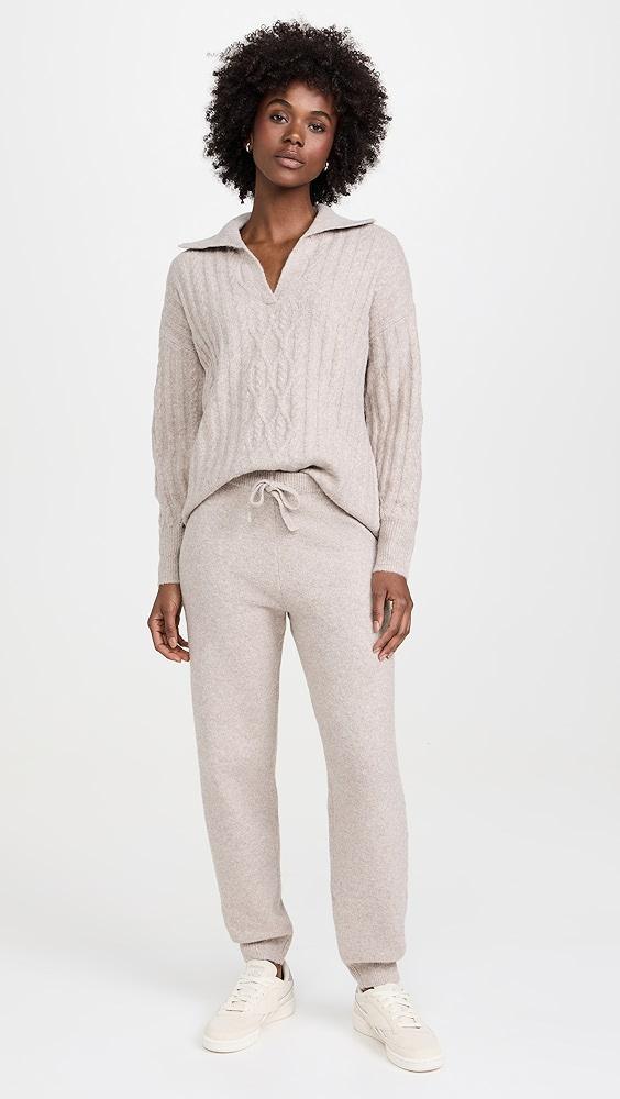 Splendid Stassi Cable Polo Sweater | Shopbop Product Image