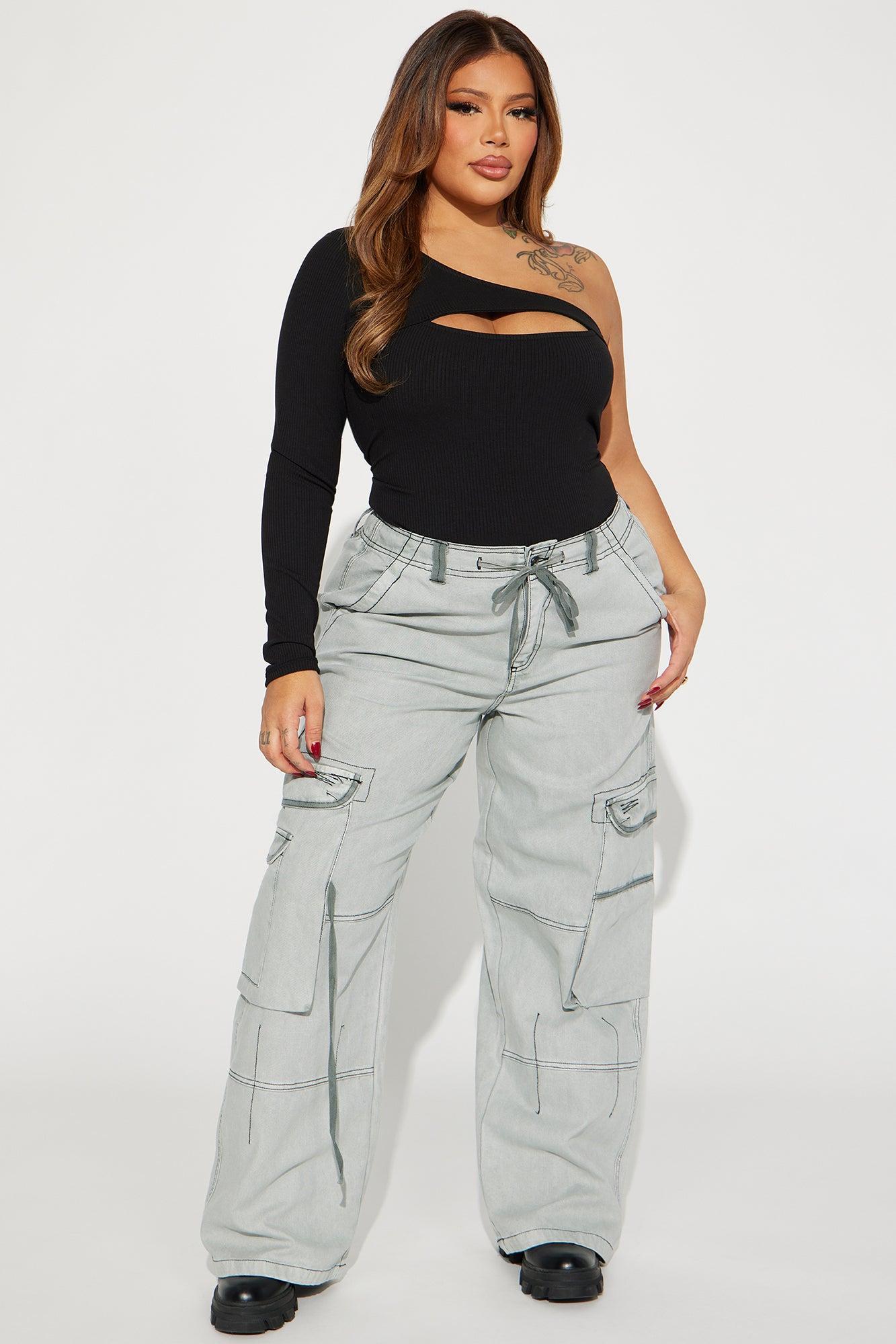Think Twice Cargo Pant - Grey Product Image