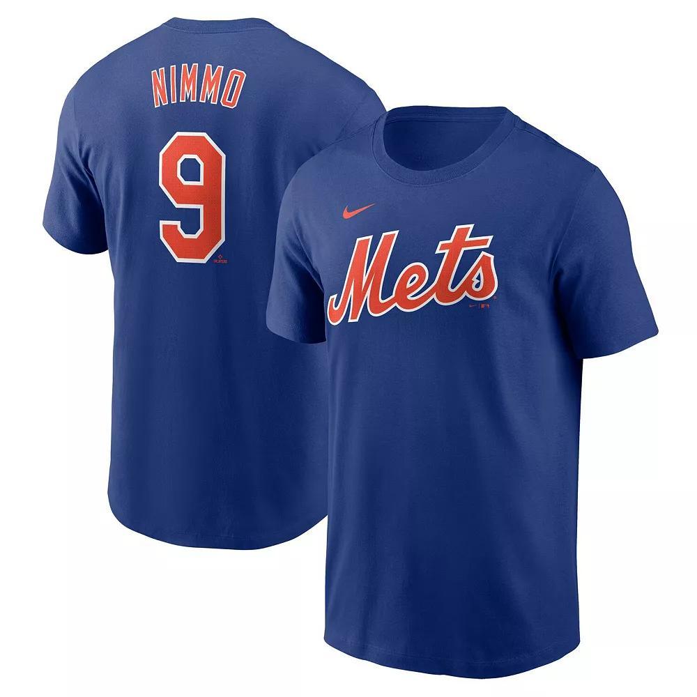 Men's Nike Brandon Nimmo Royal New York Mets Fuse Name & Number T-Shirt, Size: Medium, Blue Product Image