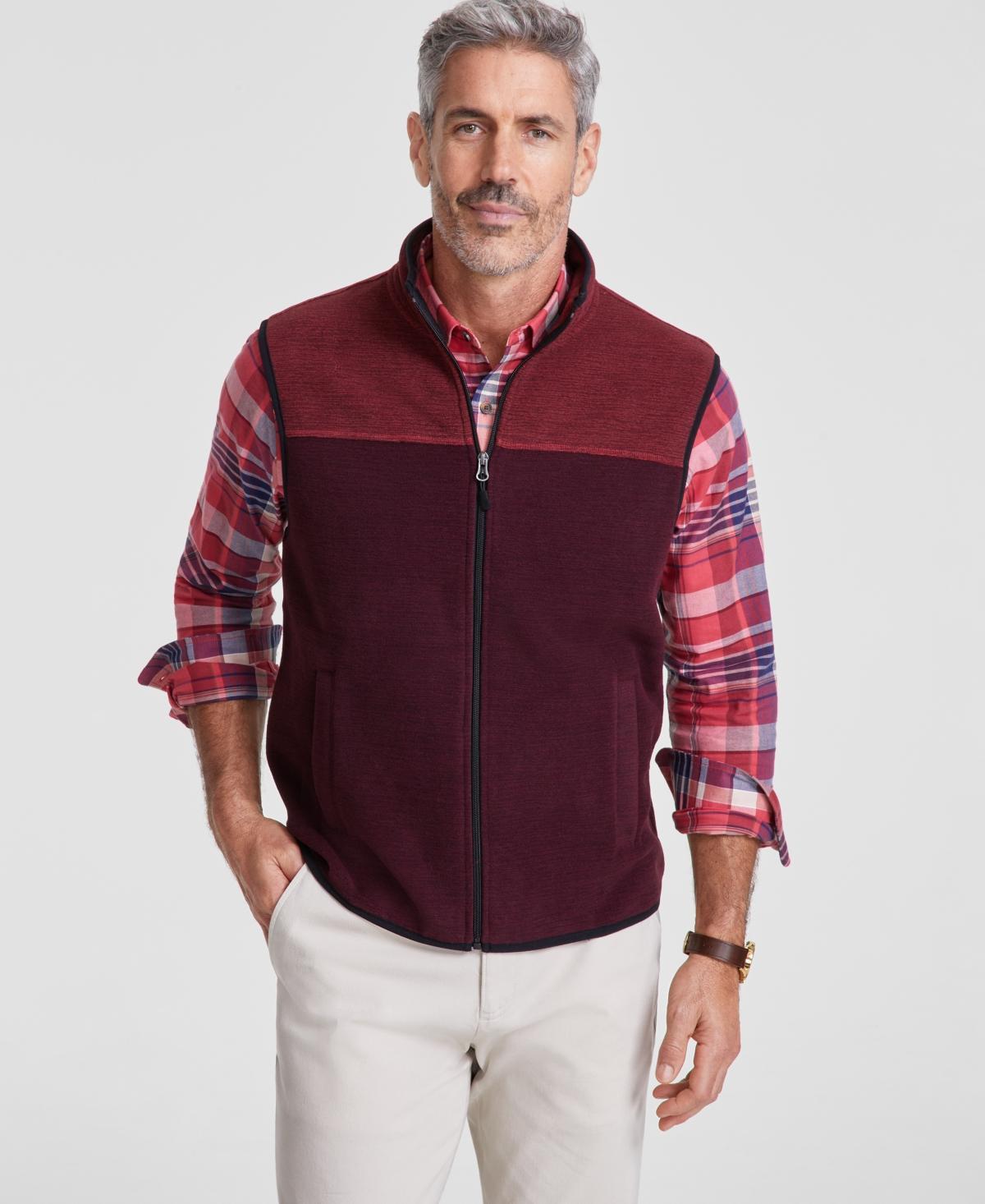 Club Room Mens Colorblocked Fleece Vest, Created for Macys - Fig Brown Product Image