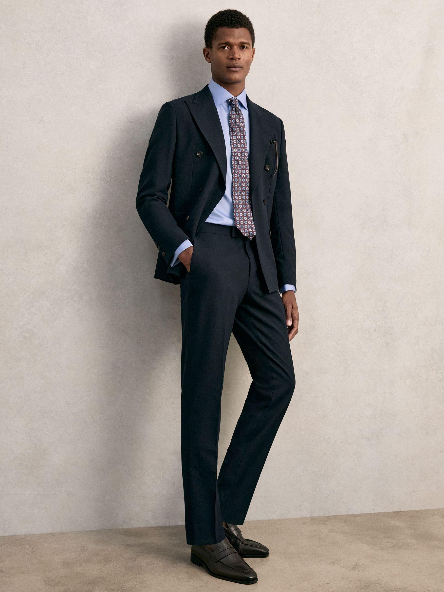 Slim-Fit Cotton-Sateen Shirt in Mid Blue Product Image