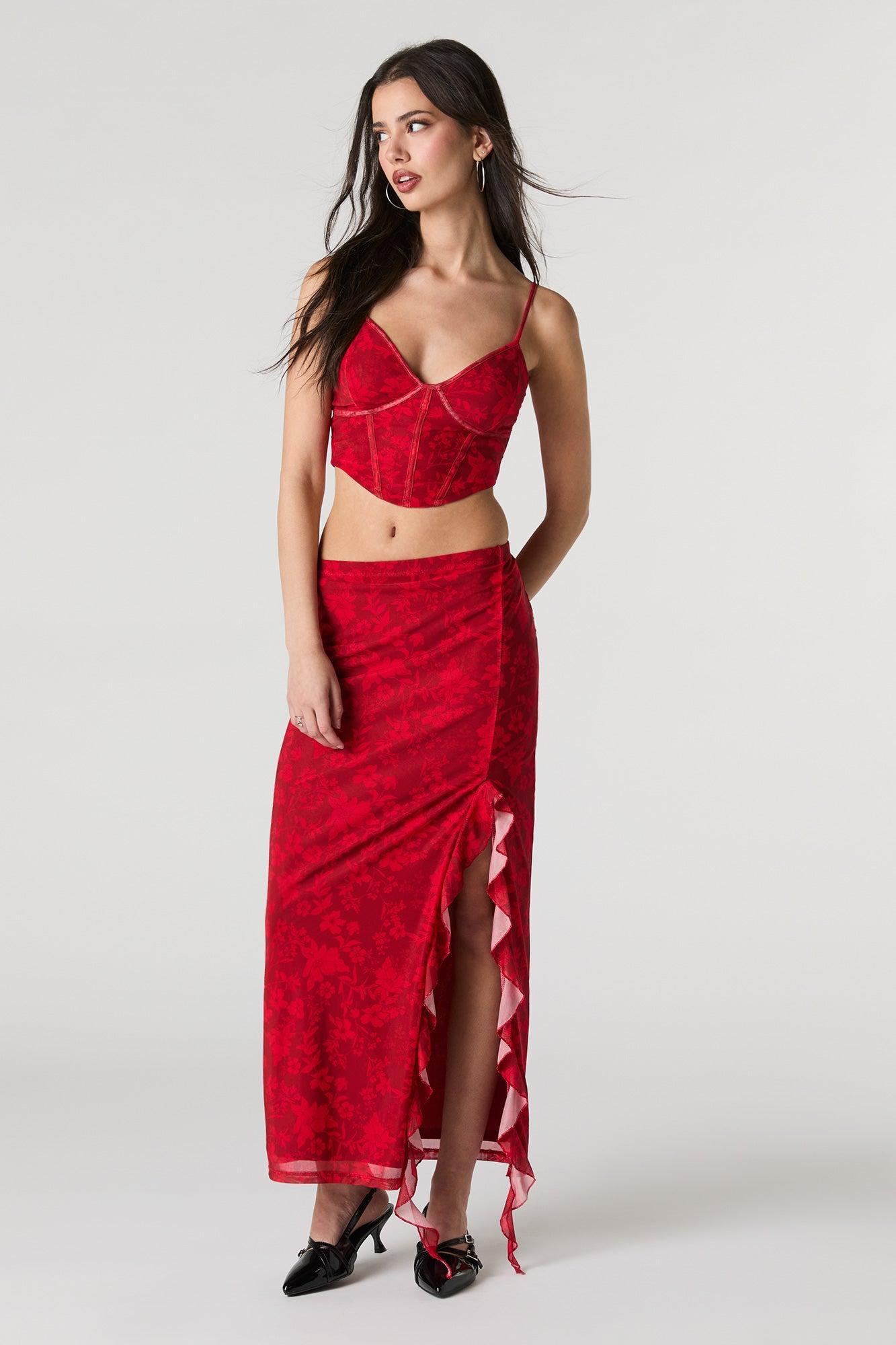Mesh Cropped Corset Tank Female Product Image