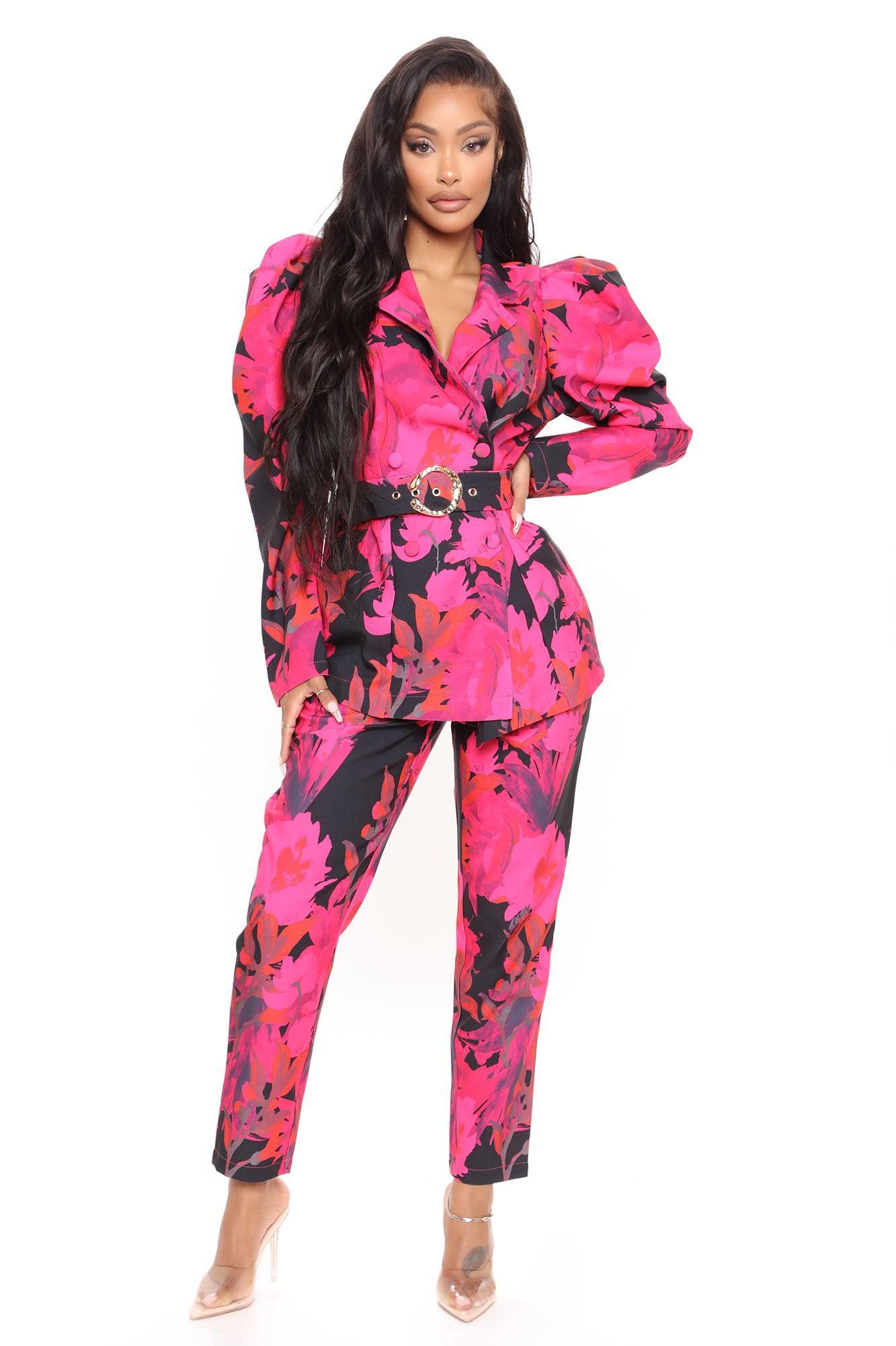 Best For Last Floral Blazer Set - Pink/combo Product Image