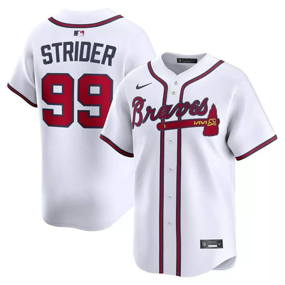 Men's Nike Spencer Strider White Atlanta Braves Home Limited Player Jersey, Size: Medium Product Image