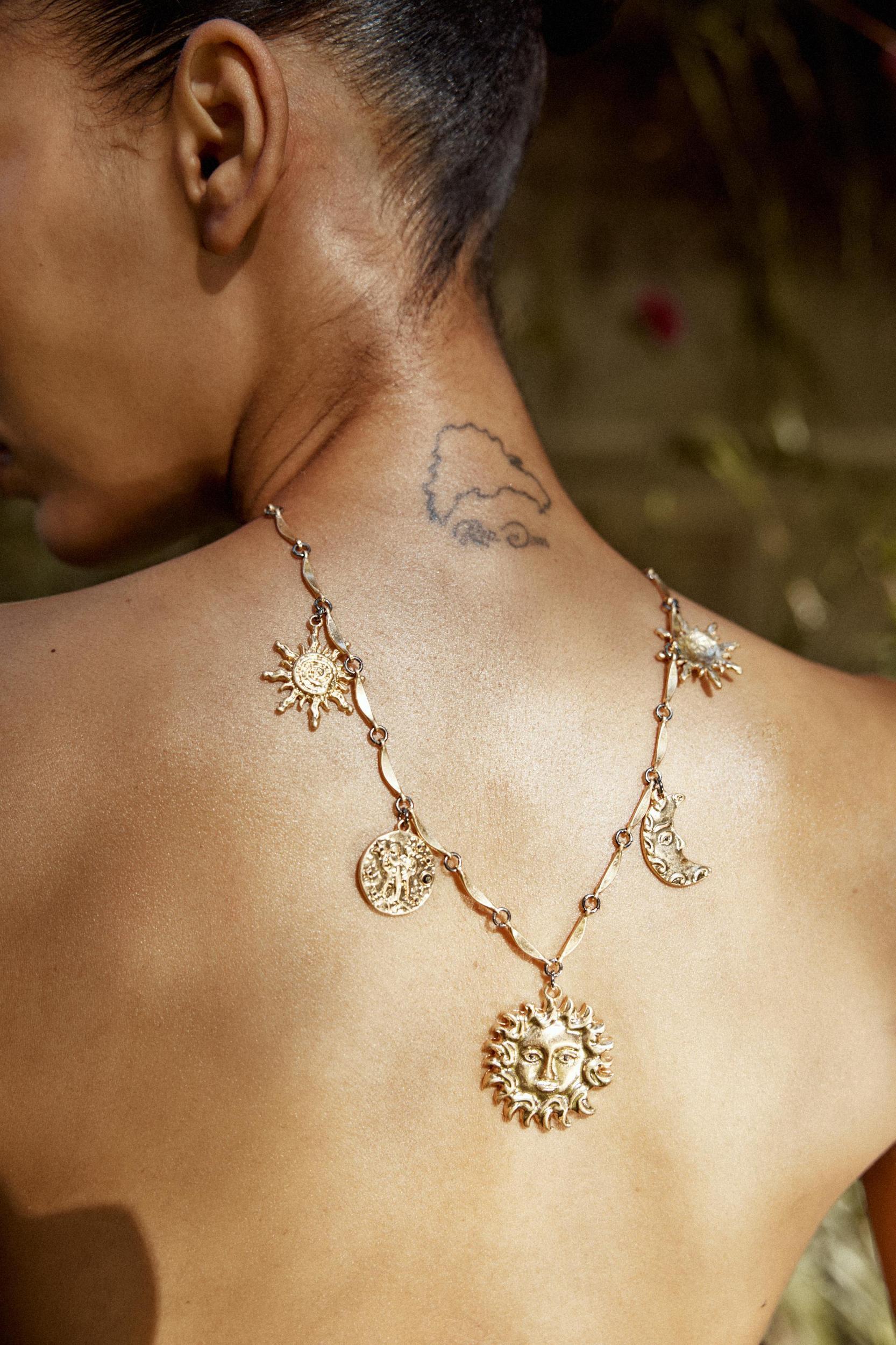 PACK OF 2 SUN AND MOON NECKLACES Product Image