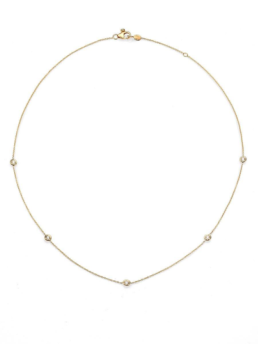 Womens Diamond By The Inch 18K Rose Gold & Diamond 5-Station Necklace/18 Product Image