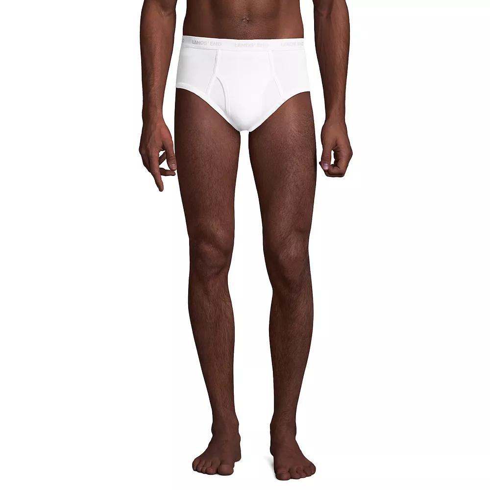 Big & Tall Lands' End 3-pack Knit Briefs, Men's, Size: 4XB, White Product Image