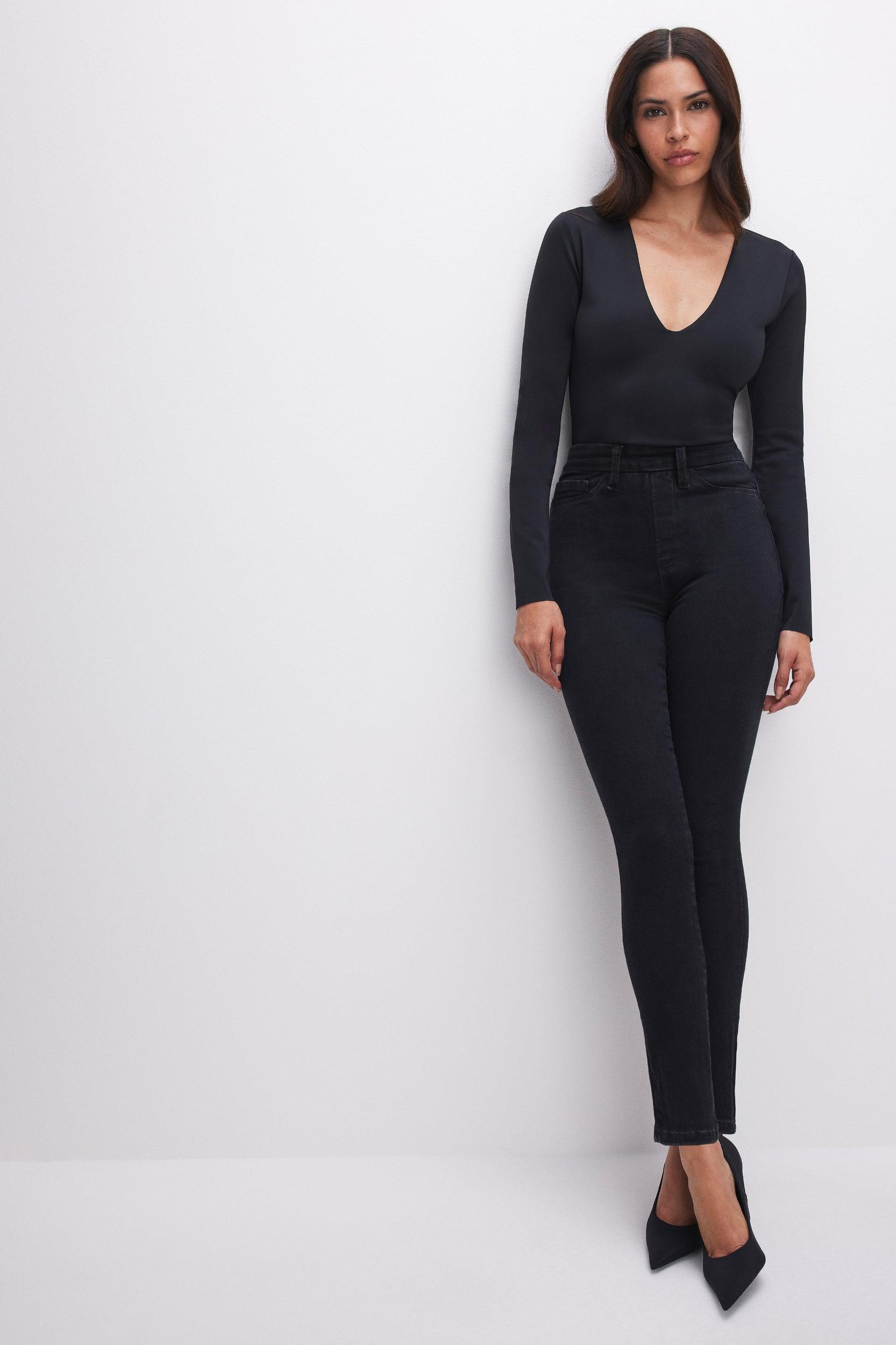 POWER STRETCH PULL-ON SKINNY JEANS | BLACK001 Product Image