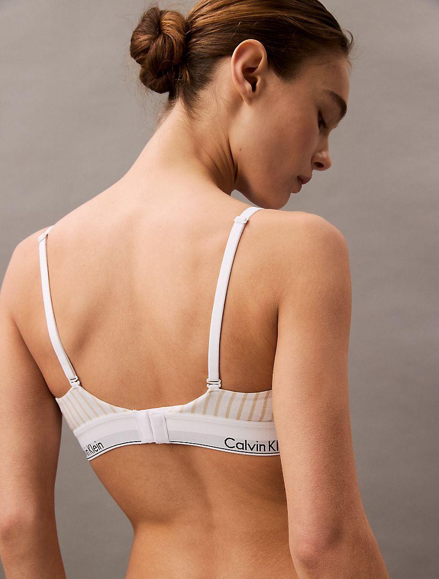 Calvin Klein Womens Icon Cotton Modal Lightly Lined Triangle Bralette - Orange Product Image