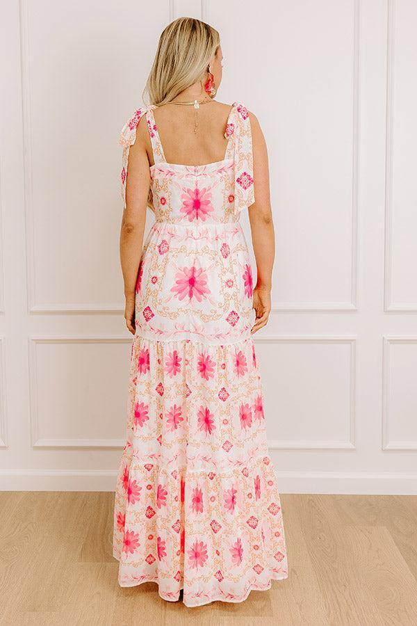Garden Gala Floral Maxi Dress in Pink Product Image