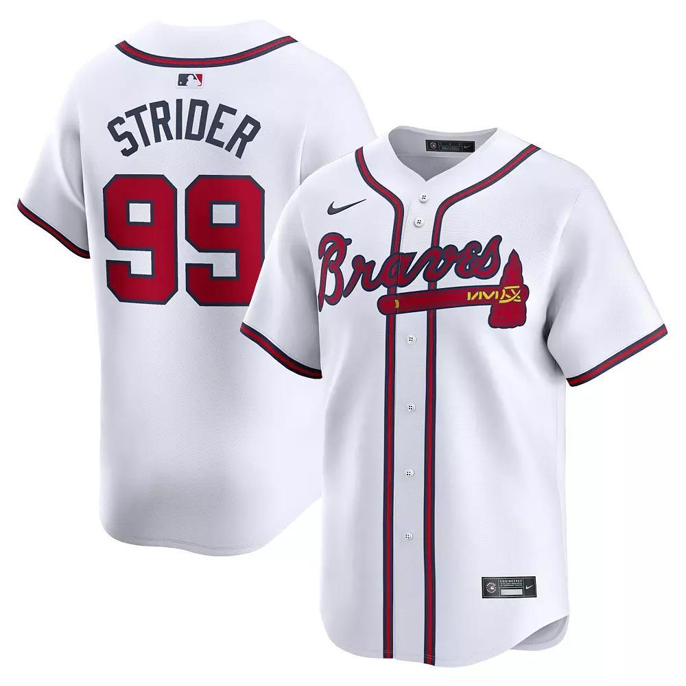 Men's Nike Spencer Strider White Atlanta Braves Home Limited Player Jersey, Size: 2XL Product Image