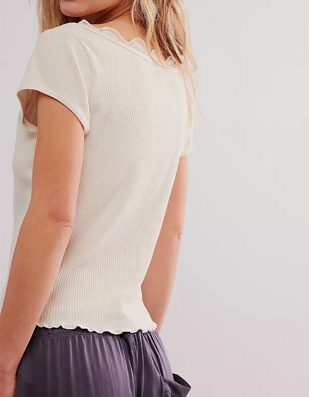 FREE PEOPLE Classic Twist Womens Tee - IVORY Product Image