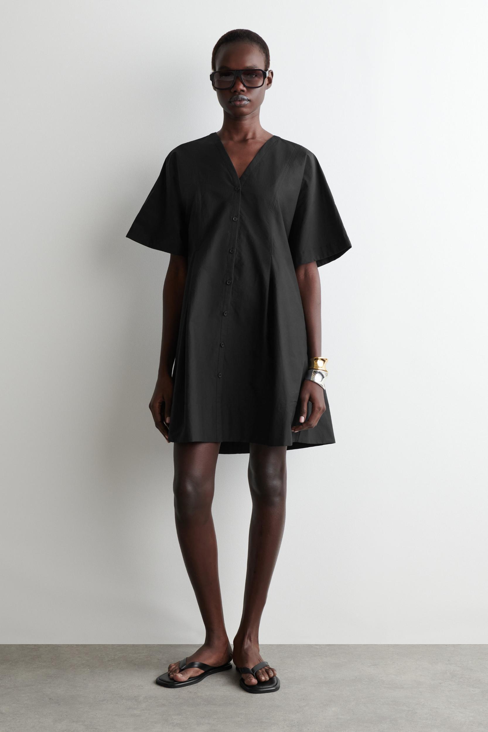 PLEATED A-LINE MINI DRESS Product Image