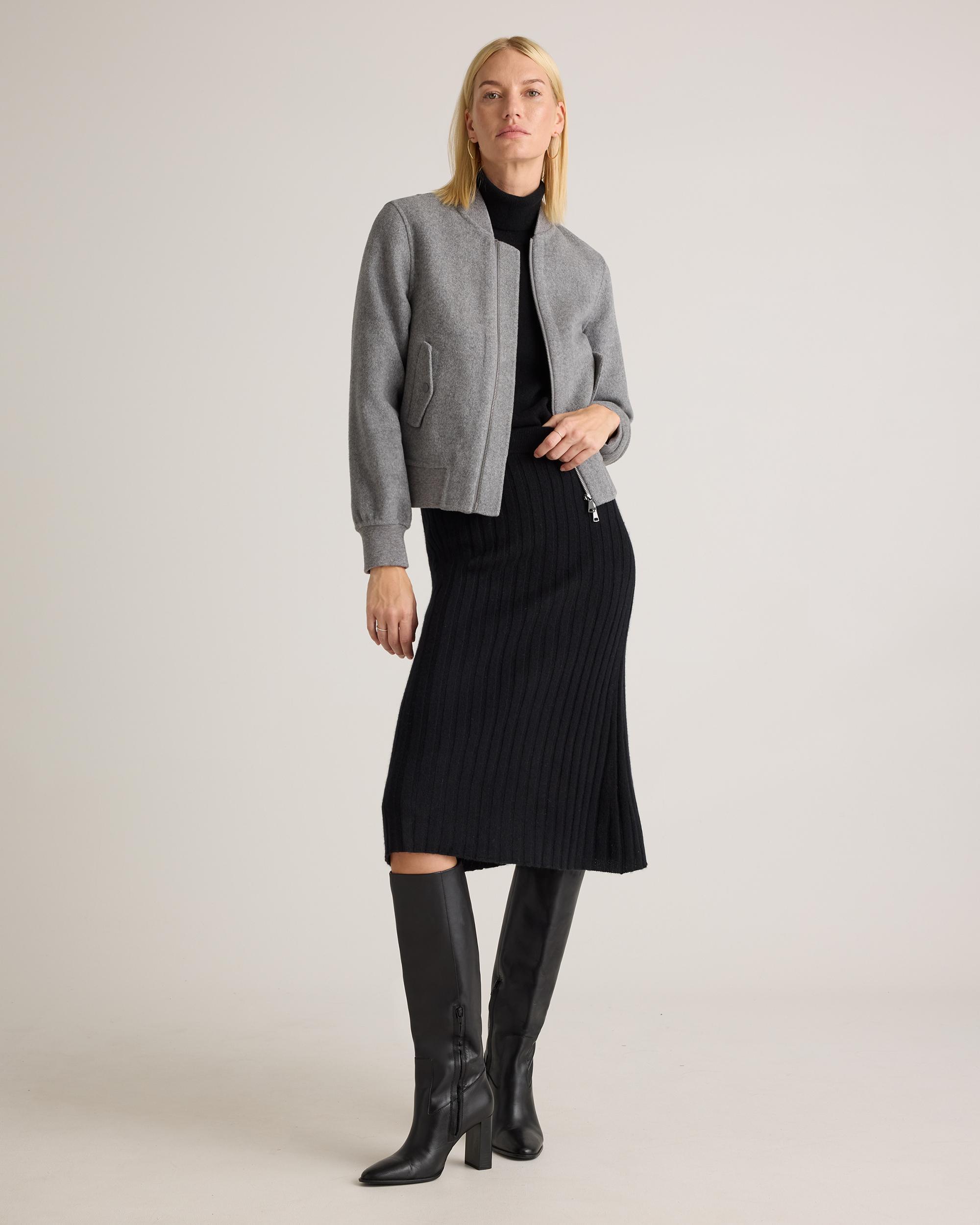Quince | Women's Double-Faced Merino Wool Bomber Jacket Size XS Product Image
