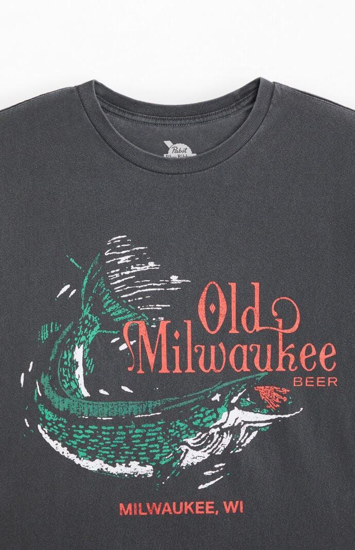 Mens Old Milwaukee Beer Fish T-Shirt Product Image