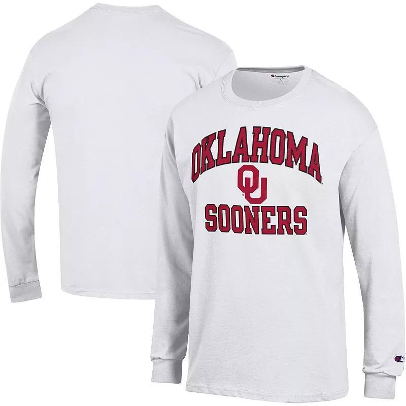 Men's Champion White Oklahoma Sooners High Motor Long Sleeve T-Shirt, Size: Large Product Image