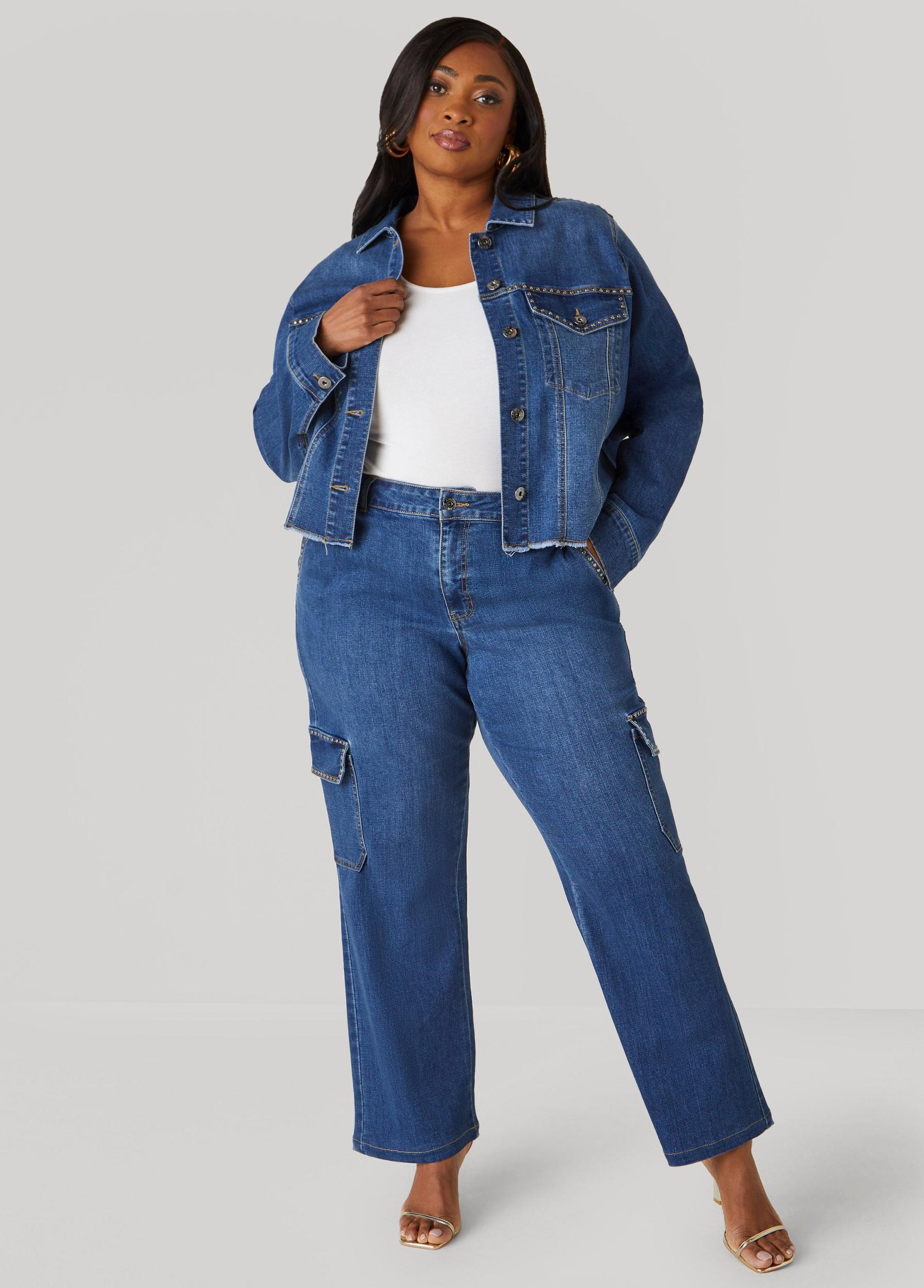 Studded Cargo Jeans Product Image
