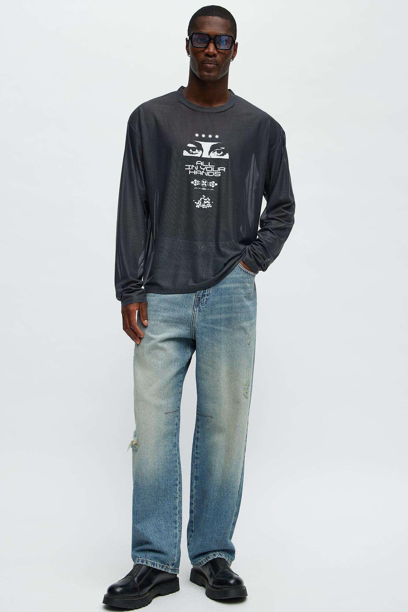 In The Bay Baggy Jeans - Medium Blue Wash Product Image