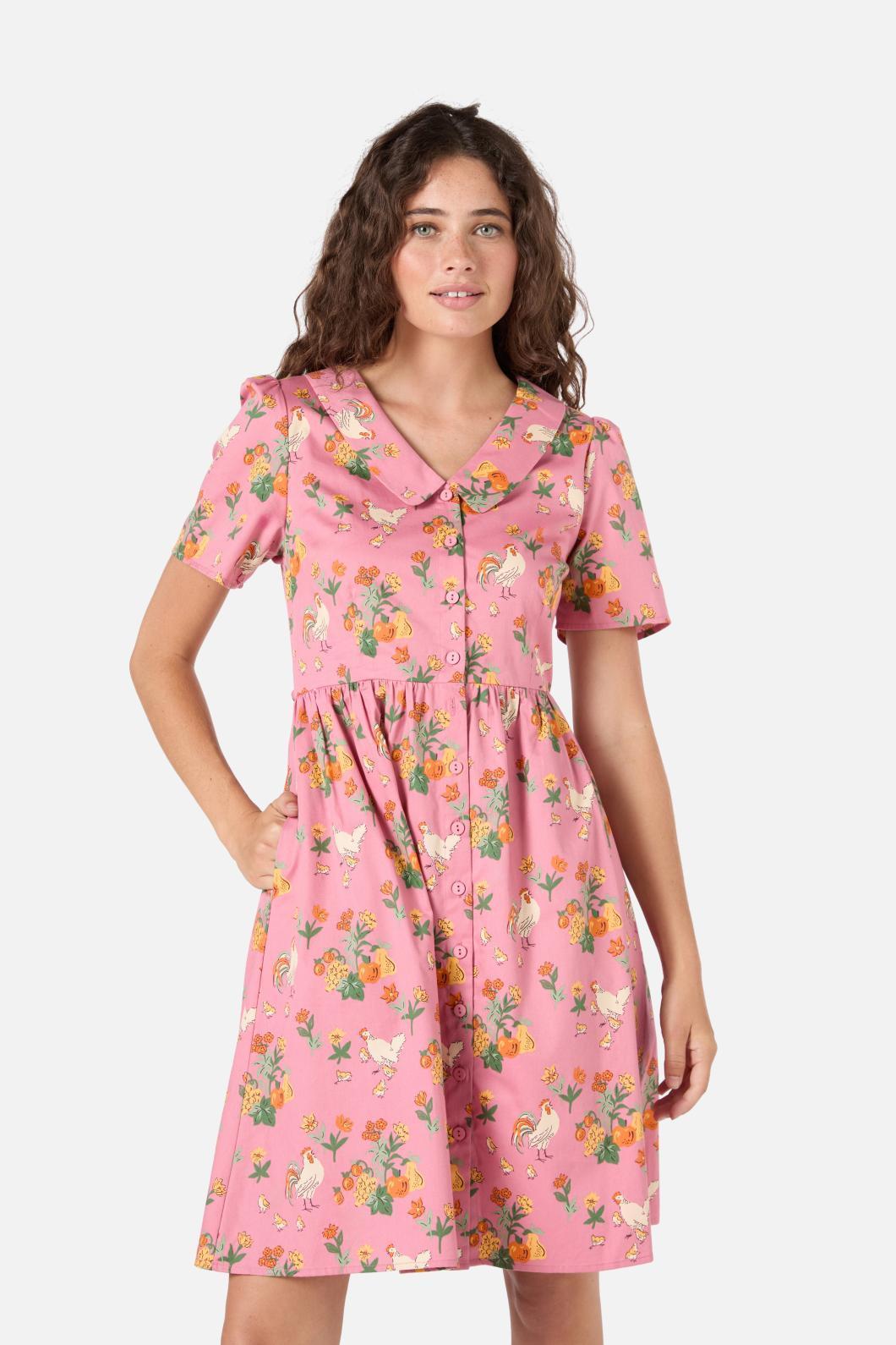 Chickens Mini Shirt Dress Product Image