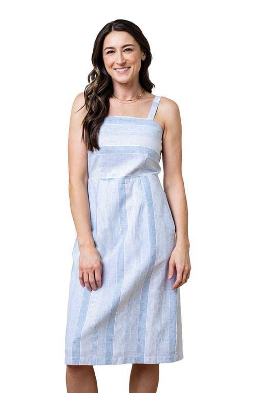 Hope & Henry Women's Sleeveless Sheath Dress in Blue Ombre Stripe Linen at Nordstrom, Size 2 Product Image