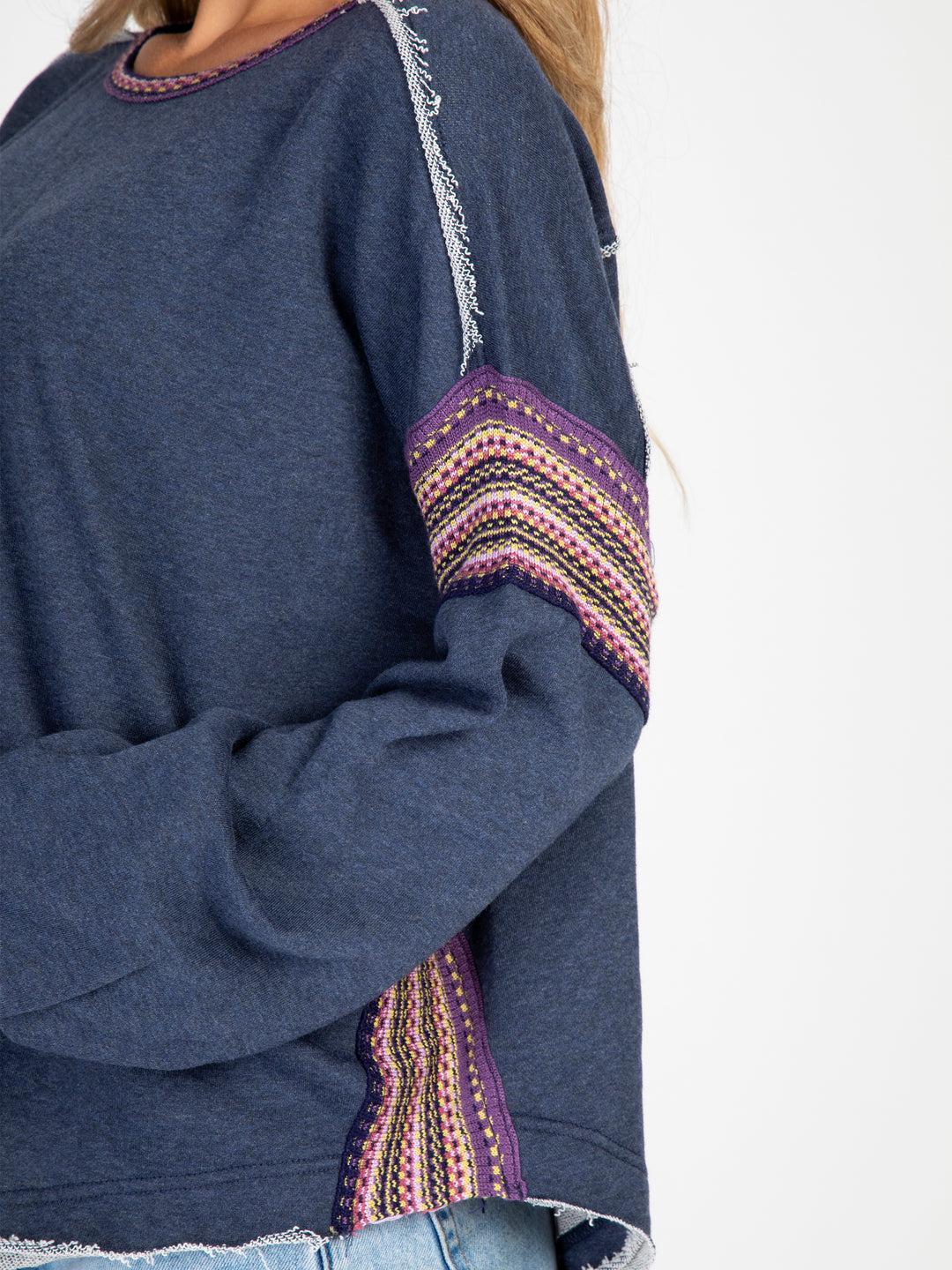 Knit Trim Sweatshirt Product Image