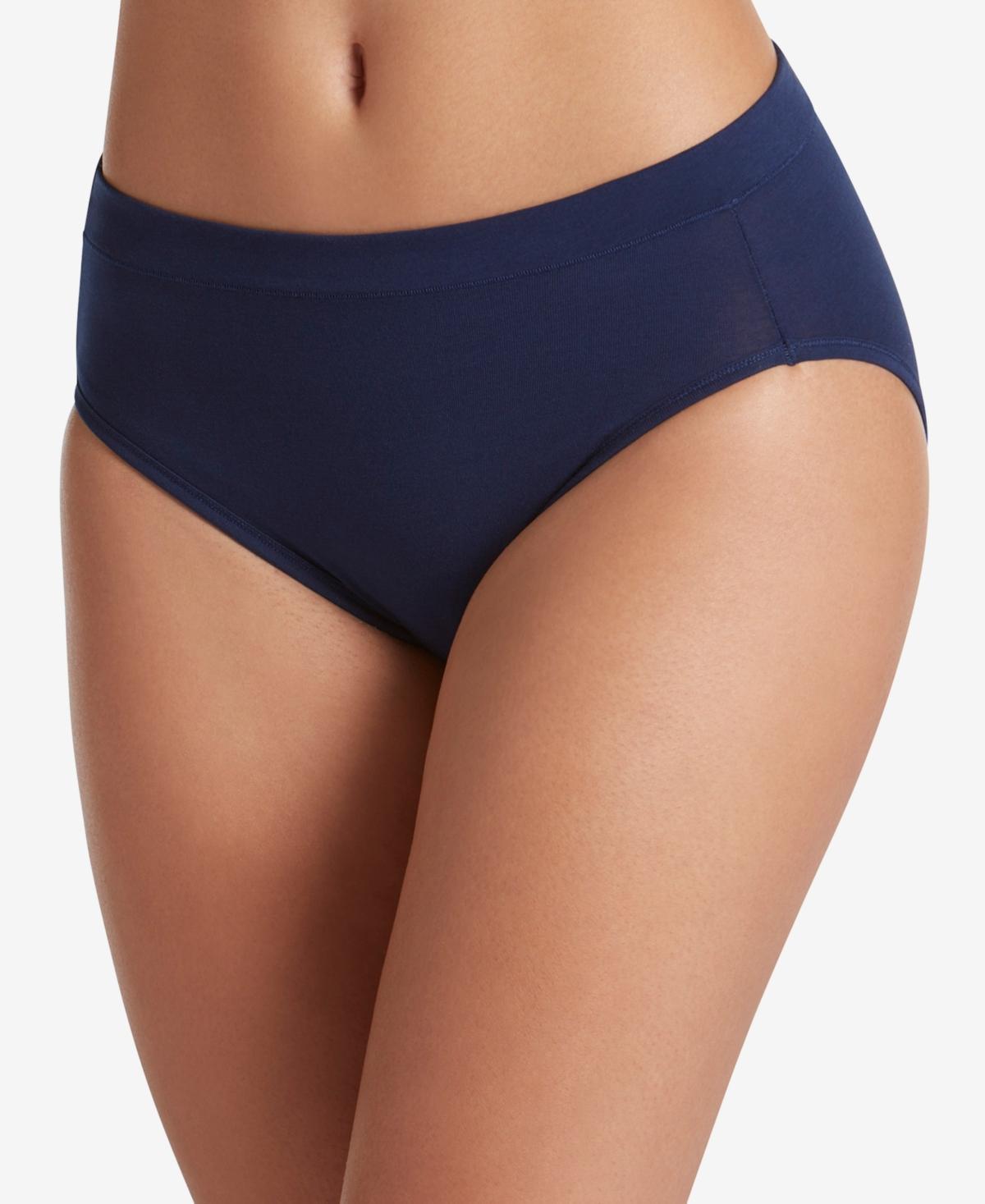 Women's Jockey® Cotton Stretch Hi-Cut Panty 1555, Just Past Black Product Image
