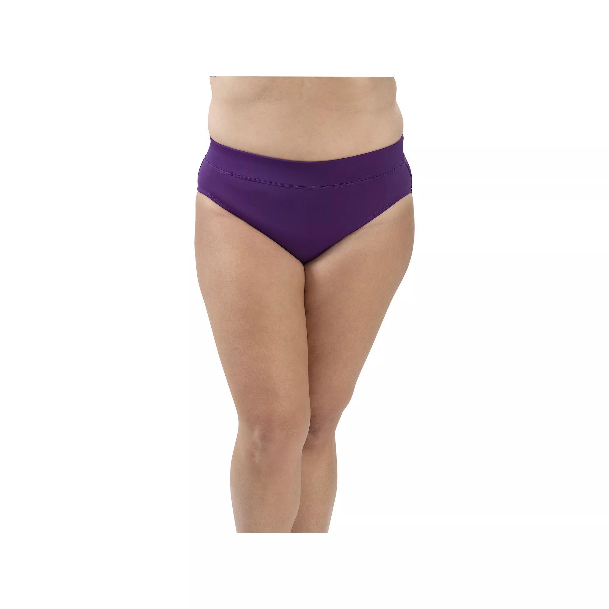 Women's Dolfin Aquashape UPF 50+ Solid Moderate Cut Swim Briefs, Size: XS, Eggplant Product Image